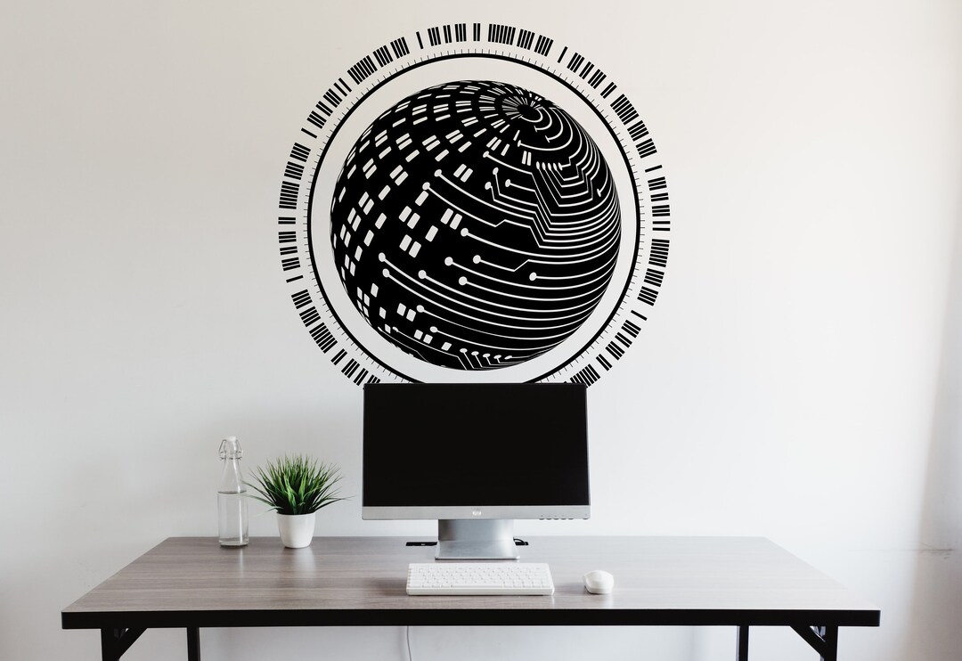 Circuit Board Wall Decal, Technology Vinyl Wall Art Decals, Computer ...