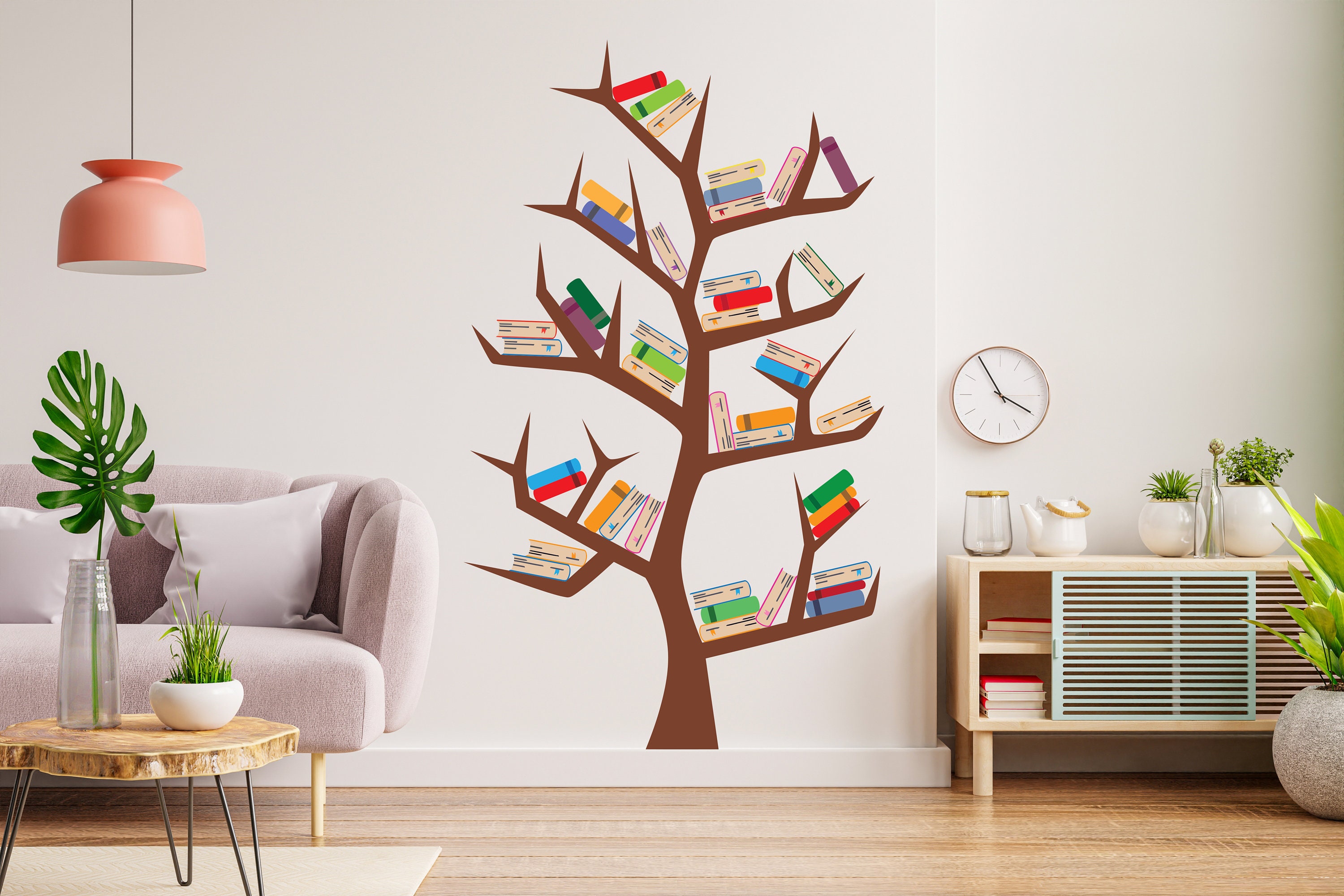 Library Tree Wall Art Decals, Library Wall Decal, Education Decals ...