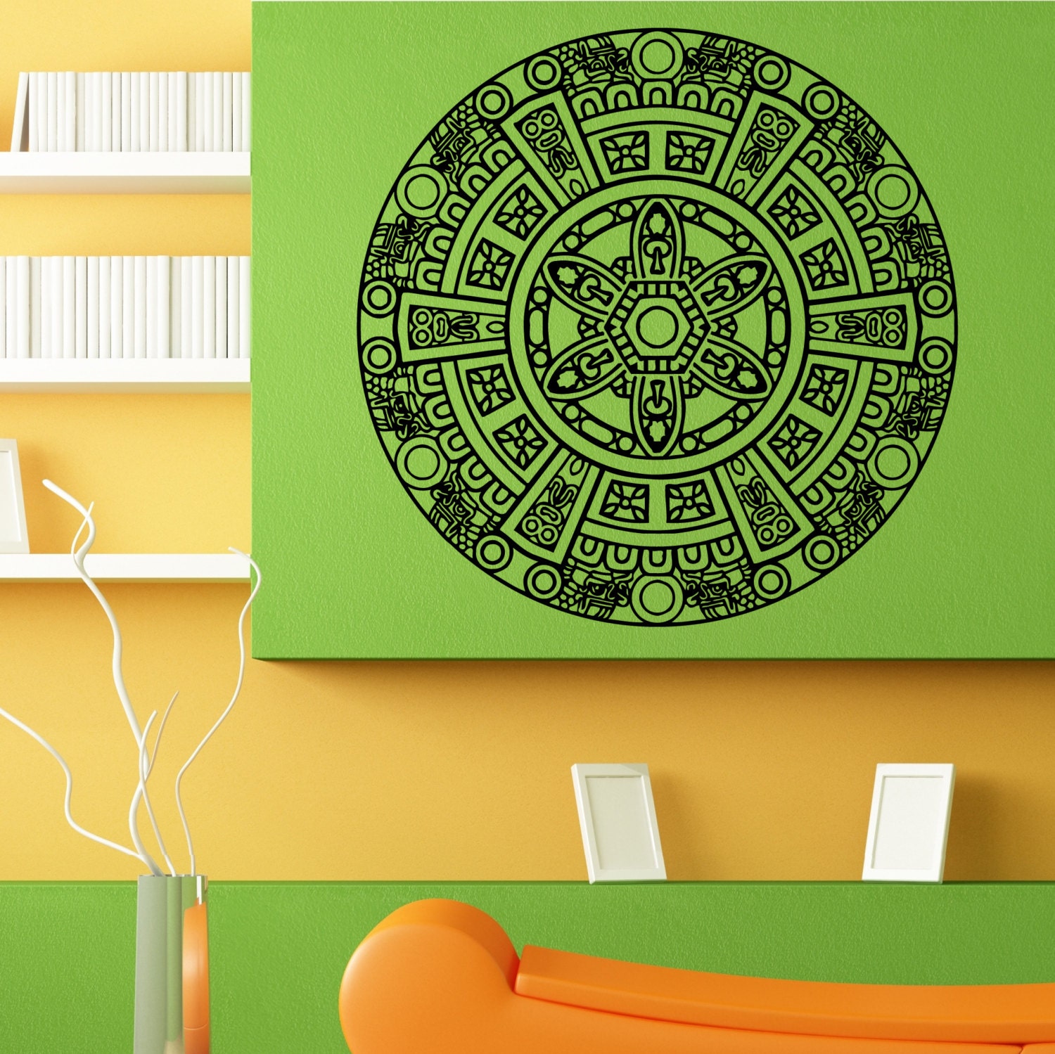 Indian God Mandala Ornament Wall Sticker Vinyl Mural Decal Home House ...