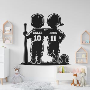 Brother Baseball wall decor, Custom Wall Decal Sport Vinyl, Baseball stickers, Boys Passion, Goal Wall Art, Wall Stickers, Kids Room 852RS