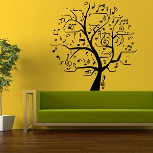 Wall Decal Vinyl Sticker Decals Peal And Stick Cheap Free Shipping Music Tree Notes On Branch L443