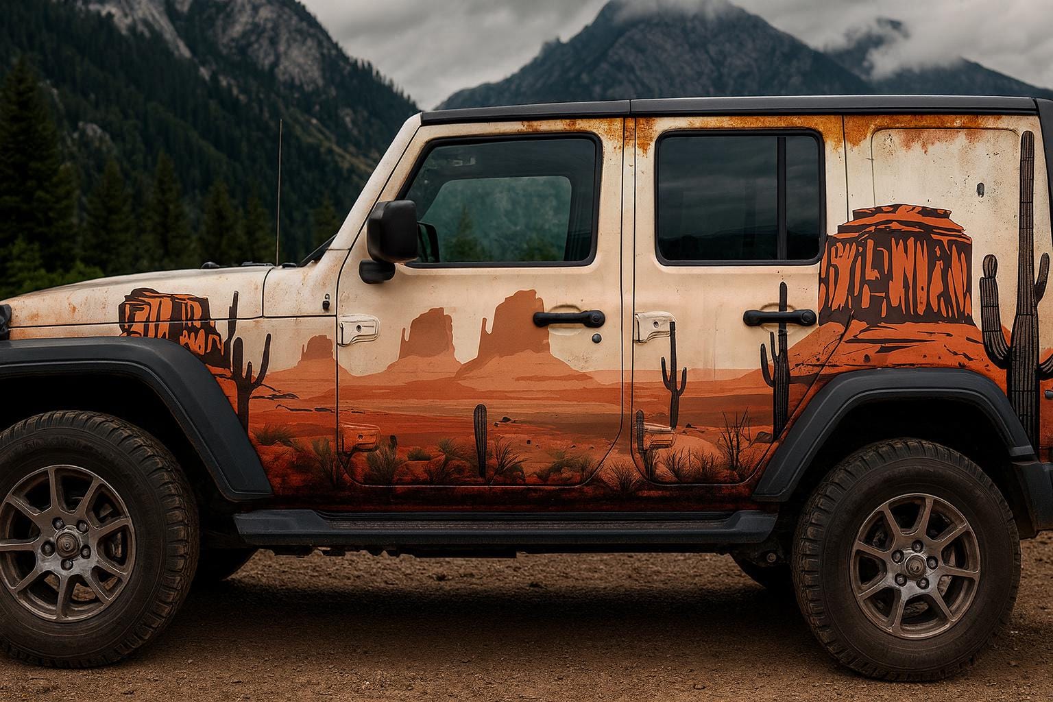 Desert Canyon Car Wrap | Offroad Adventure Vinyl Car Wrap for 4x4