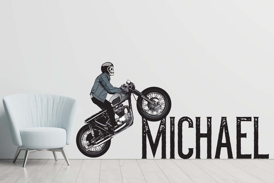 Motocross Wall Art Decal Custom Name Motocross Wall Decal Etsy