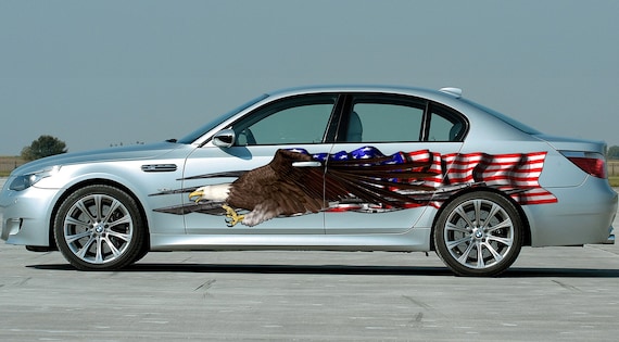 18+ American Flag Car Wrap