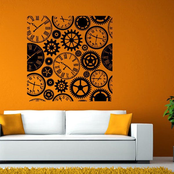 Clock Wall Decal Etsy