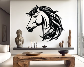 Horse Wall Decor, Horse Wall Decals, Horse Lover Wall Art, Stickers Bedroom Animal Wall Vinyl Horse Nursery Wall Decals Art 002RS