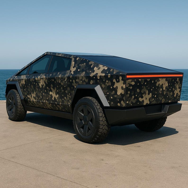 Tactical Camo Cybertruck Wrap | Military Camouflage Vinyl for Tesla or ...