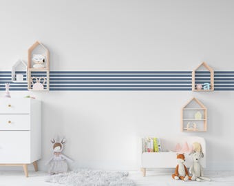 Calcomanía de pared con rayas de arcoíris, vinilo a rayas, decoración de pared para guardería, sala de juegos infantil, habitación de niños, arte de pared, mural a rayas para dormitorio, 838RS