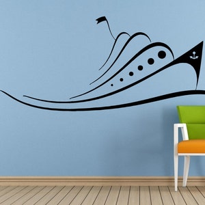 Sail Boat Old Ship Yat Liner Ocean Sea Lake River Transport Wall Decal Vinyl Sticker Mural Room Decor L1690