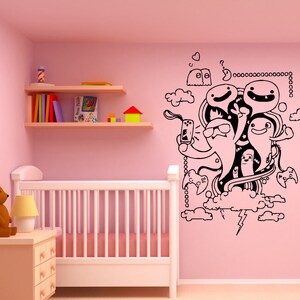Wall Decal Vinyl Sticker Decals Peal And Stick Cheap Free Shipping Decor Art Funny Cute Monsters Taking Photos Kids Nursery Kinder L434