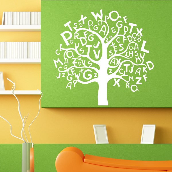 Alphabet Baum Kinder Kinderzimmer Wand Aufkleber Vinyl Wandbild Aufkleber Home Haus Wohnung Art Decor kostenloser Versand L099