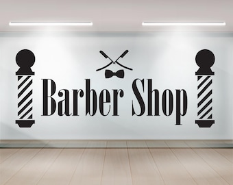 SUNONE11 Barber Shop Wall Sticker Decal - Black & White Vinyl Window Decoration For Salon Or Home - View #10
