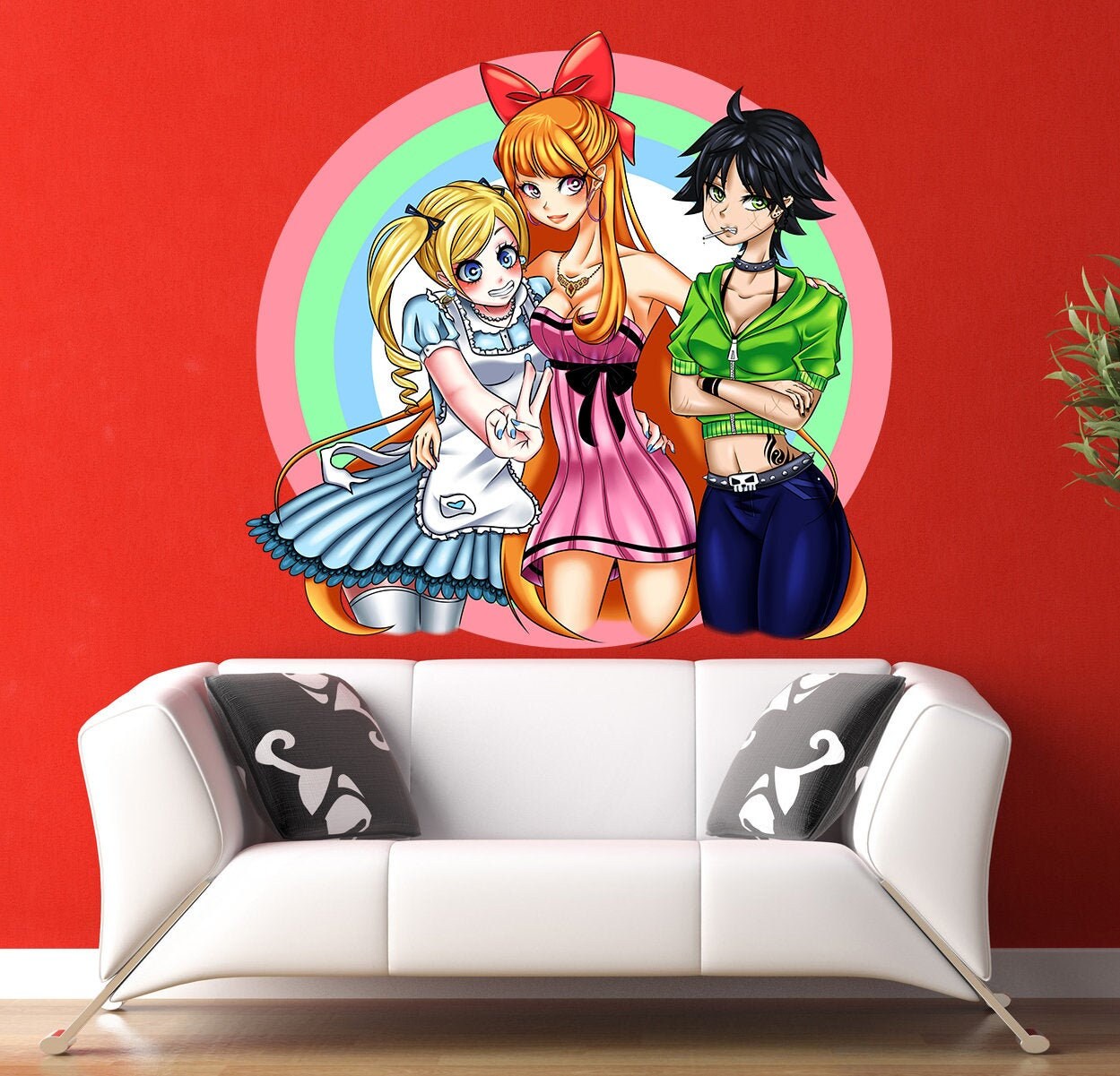 Anime Girls Wall Decal Anime Girls Wall sticker Anime Girls Etsy
