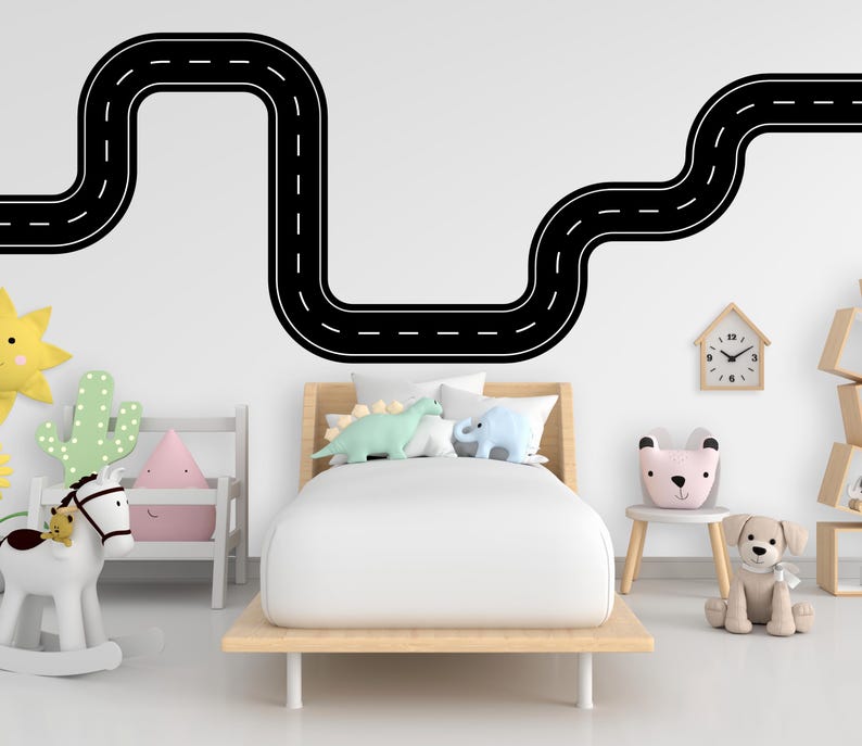 Sticker Path Road Wind Wall Decal Highway Vinyl Sticker Track Route Wall Decor Kids ...