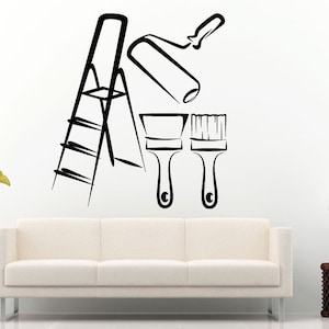 Conjunto de ferramentas de reparo último pincel rolo decalque da parede adesivo de vinil mural decoração do quarto l935