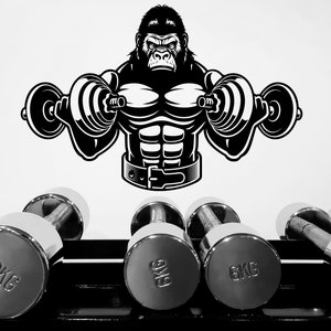 Gorilla Gym Vinyl Wall Sticker Boost Fitness Motivation Muscle