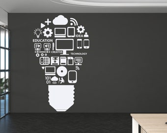 Technology Vinyl Wall Art Decal, Circuit Board Wall Decal, Office Wall Decor, Business Software Wall Sticker, Computer It Decor Office 154RS