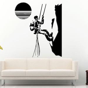 Rock Climbing Into the Sunset Wall Decal Vinyl Sticker Mural Room Decor ...