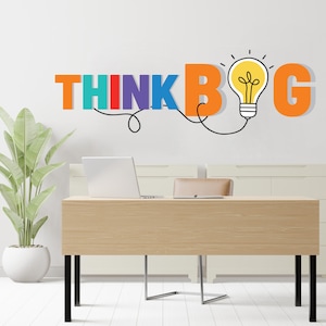 Think Big wall decal Office Wall Decal Sticker for Office, Office Wall Decal Idea Teamwork, Office Wall Decor 471RS