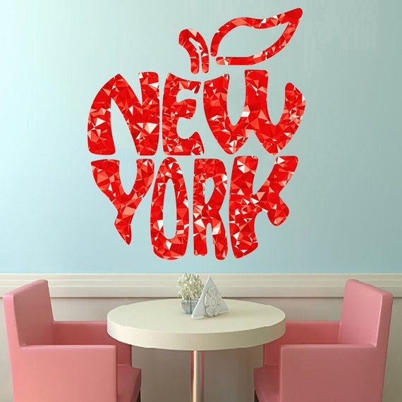 Home & Living Multi Color k-208 New York Apple Wall sticker,modern wall