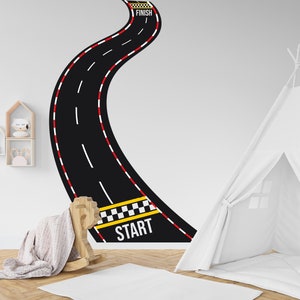 Adesivo Murale Personalizzato Per Cameretta - Nome Con Bandiere A Scacchi Tema Auto Da Corsa - Foto 6