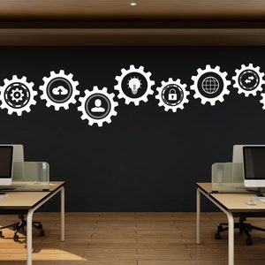 Technology Vinyl Wall Art Decal, Circuit Board Wall Decal, Office Wall Decor, Business Software Wall Sticker, Computer It Decor Office 171LU