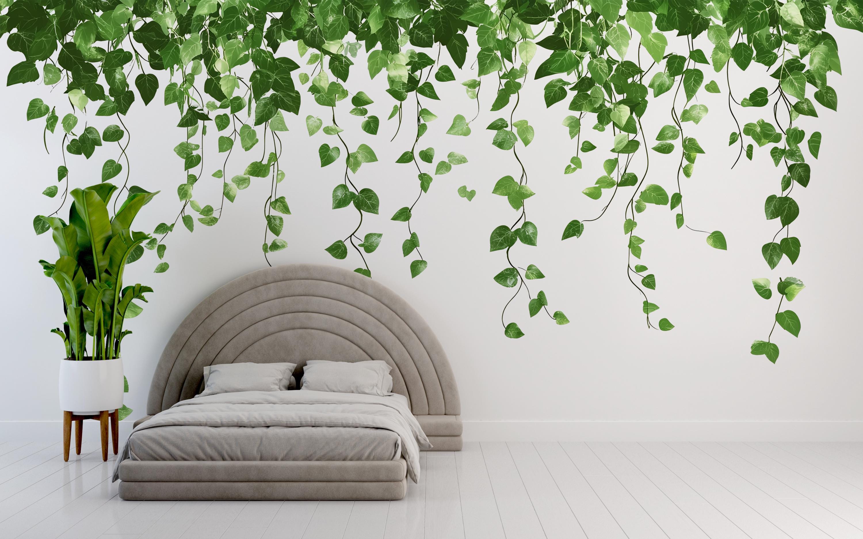 Hanging Vine Wall Decal • Green Botanical Sticker • Jungle Plant Mural ...