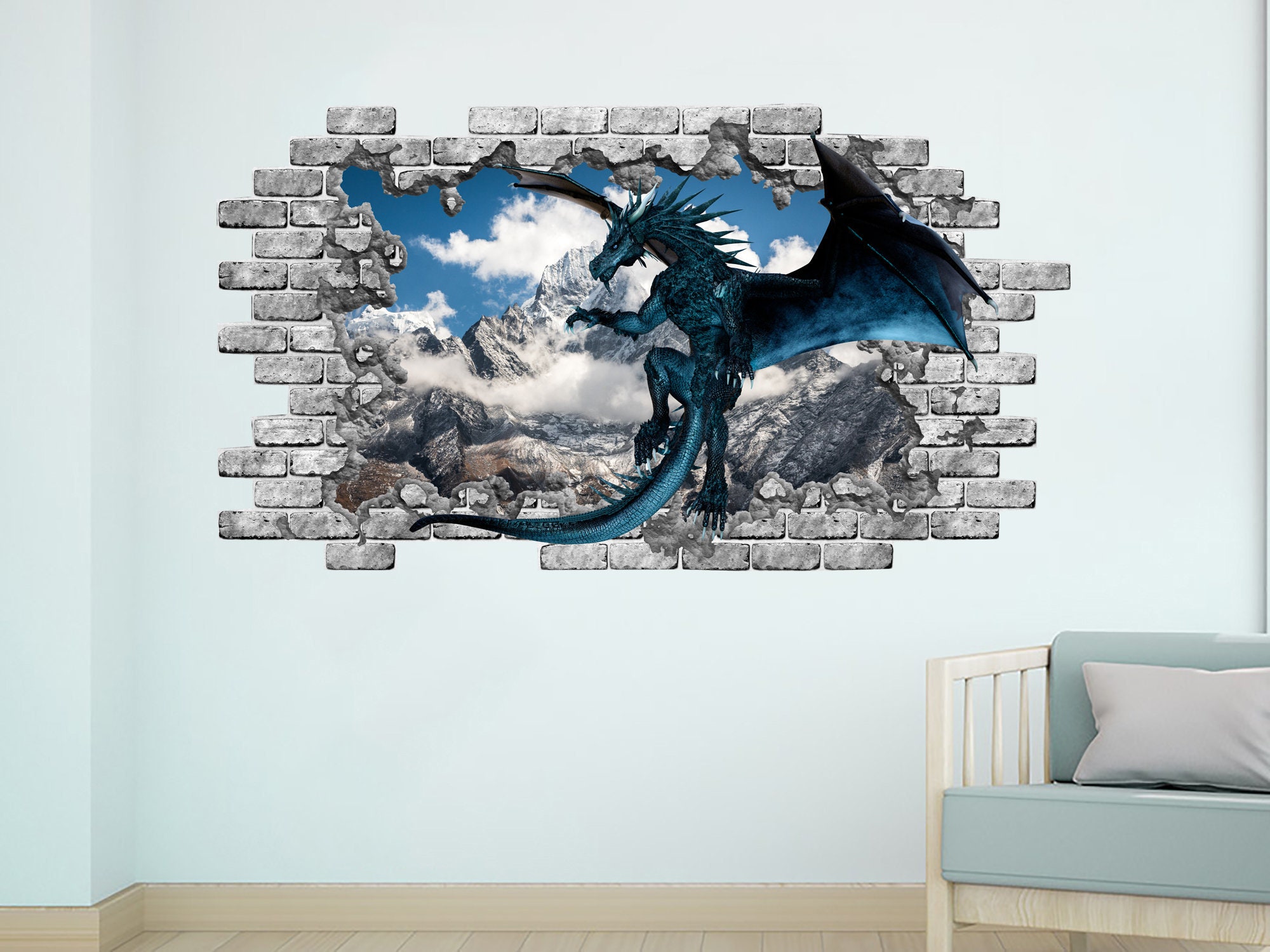 Sticker Porte Dragon En Relief 3D Pour Décoration Autocollant De Porte Chambre Salon Cuisine Salle De Bain Papier Peint Imperméable Amovible Muraux L77 X H200cm