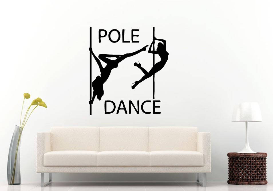Pole Dance Striptease Stripper Girl Woman Hot Beautiful Fashion Shopping Beauty Salon Wall Sticker Decal Vinyl Mural Decor Art L2376