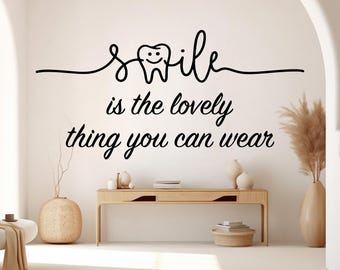 Dental wall decor Smile Dental Stickers Dental Clinic Wall Decal Door Wall Sticker Dental Clinic Wall Décor Tooth wall decal Art 1279RS