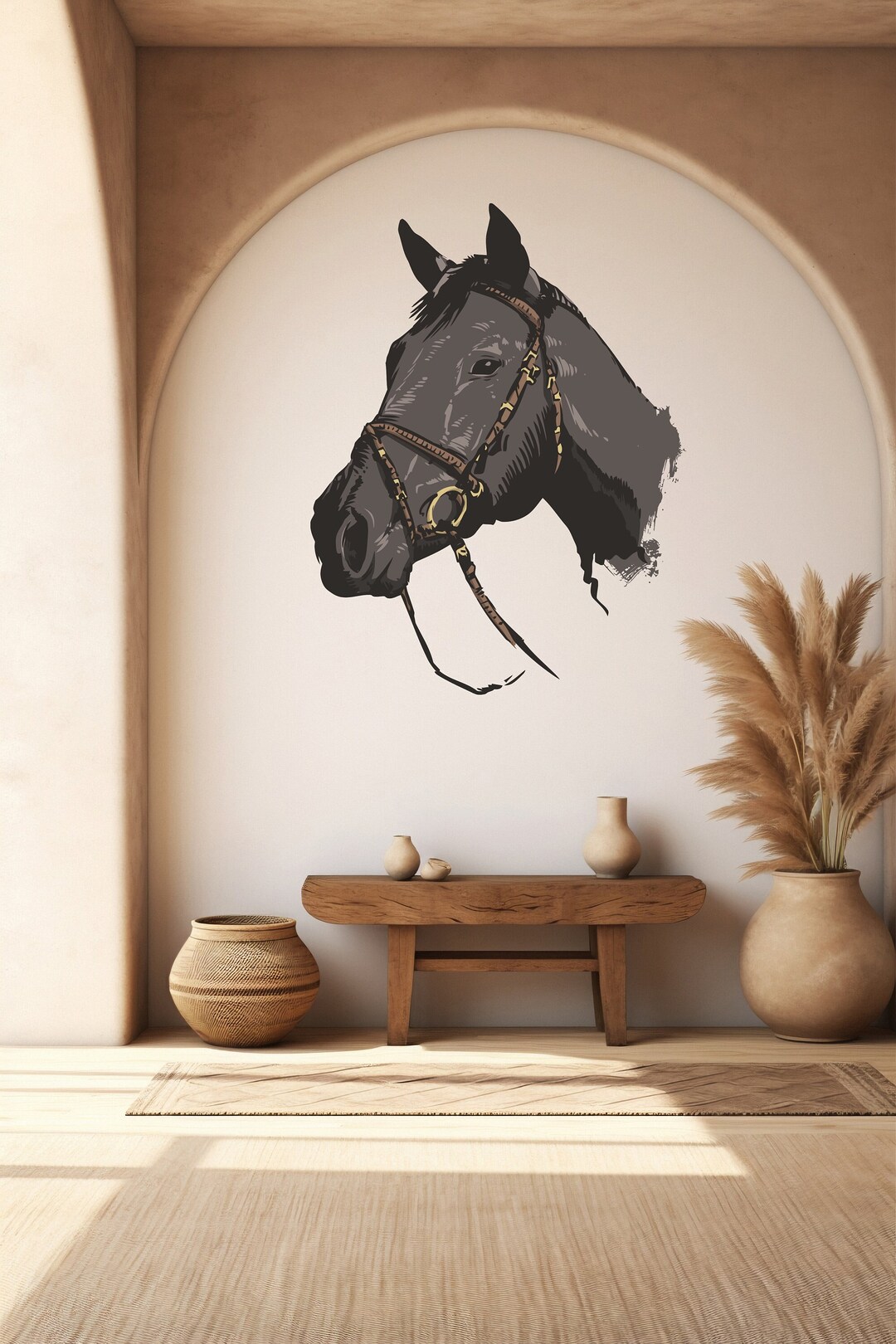 Wild and Free Horse Head Wall Decal, Horse Wall Sticker, Stallion