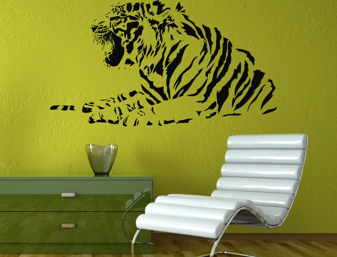 Angry Roaring Tiger Striped Jungle Cat Predator Animal Wall - Etsy
