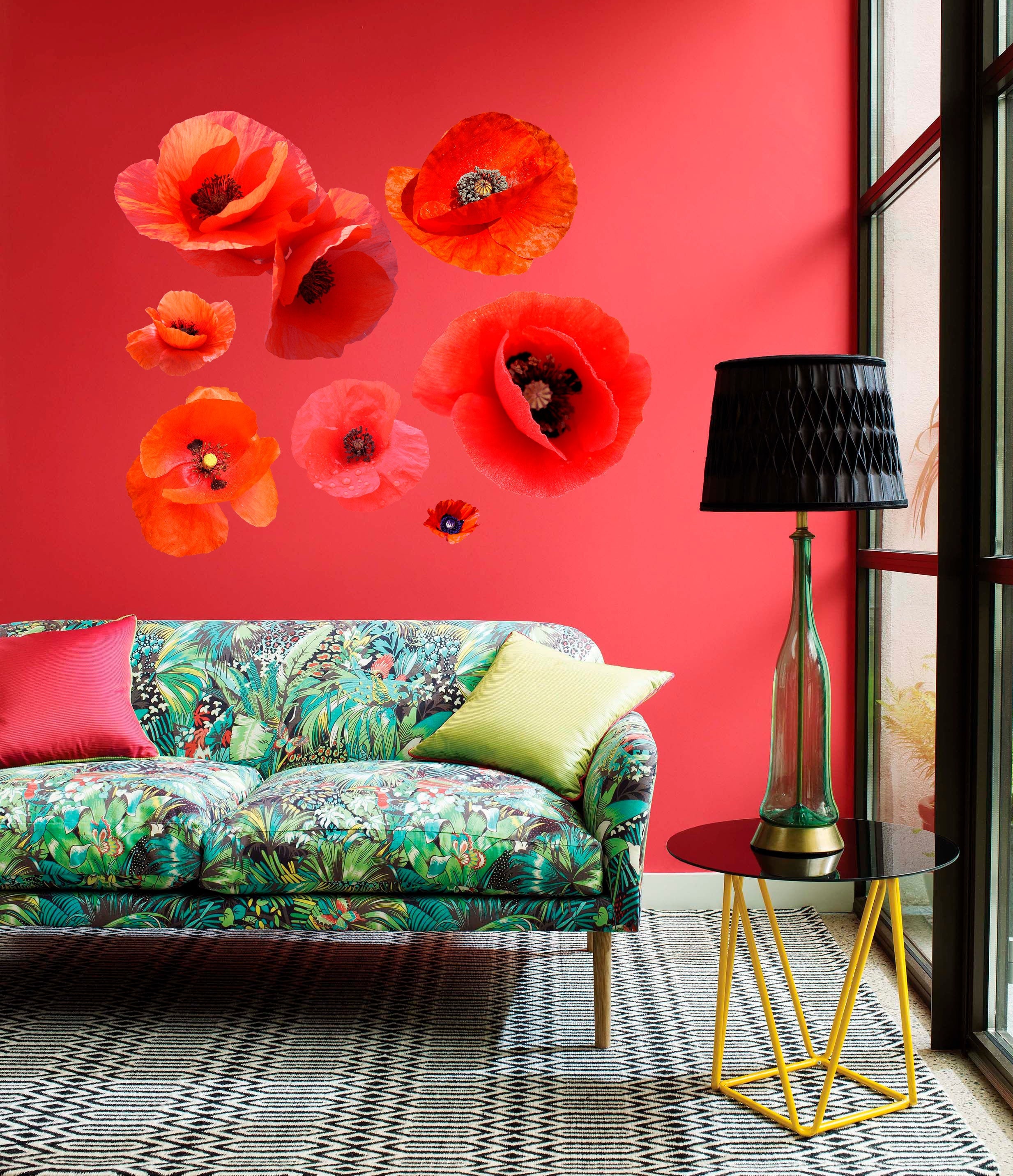 Poppy Flowers Decal Poppy Flowers Sticker Poppy Flowers Wall Etsy UK