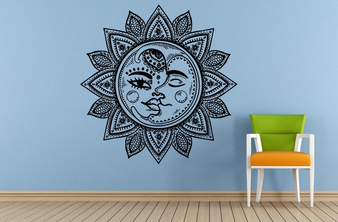 Space Night Sky Stars Moon Sun Mandala Baby Kids Child's Room Nursery ...