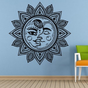 Spazio notte cielo stelle Luna Sun Mandala bagnetto bambini scuola materna camera camera vinile murale del bambino Art Decor Decal Sticker L1655