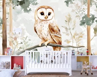 Lovely Owls & Leaves Removable Wall Decal - DIY Nursery, Bedroom, Playroom Decor, Kids Room Sticker Art - View #9