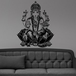 Ganesha Buddha Hindu Elephant Design Wall Sticker Vinyl Mural Decal Home House Apartment Art Decor FREE SHIPPING L139