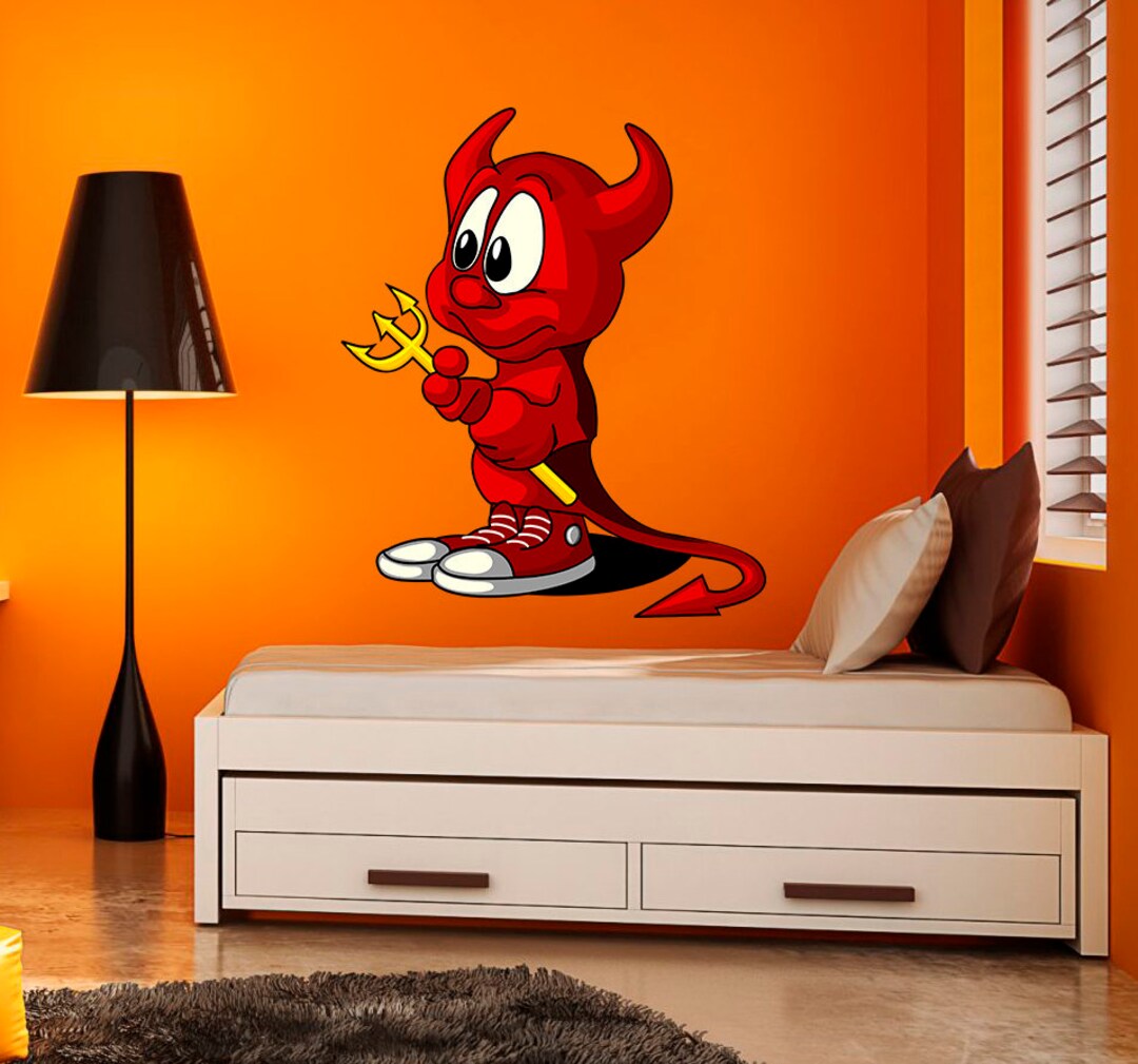 Baby Devil Wall Decal Baby Devil Wall Sticker Baby Devil Etsy