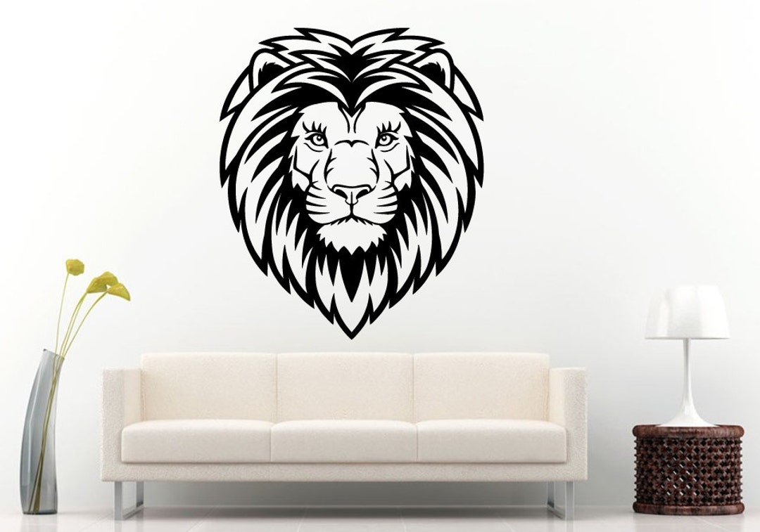 Lion Leo Head Beautiful Mane Tribal African Cat Predator Animal Wall ...