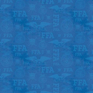 Logotipos tonales renovados en azul de FFA Forever Blue por Riley Blake Designs