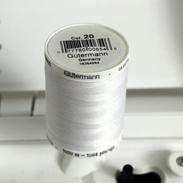 White Gutermann Sew-All Poly Thread 1000 Meter