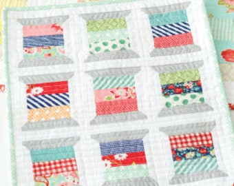 Spools Mini Quilt Pattern by Camille Roskelley of Thimble Blossoms