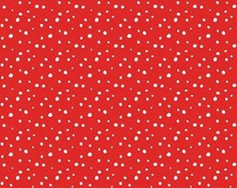 Pixie Noel 2 Snow in Red by Tasha Noel for Riley Blake Designs