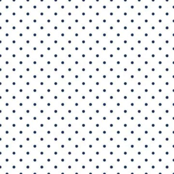 Pois bleu marine sur blanc par Riley Blake Designs