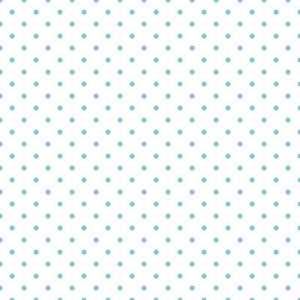 Aqua Swiss Dot on White by Riley Blake Designs
