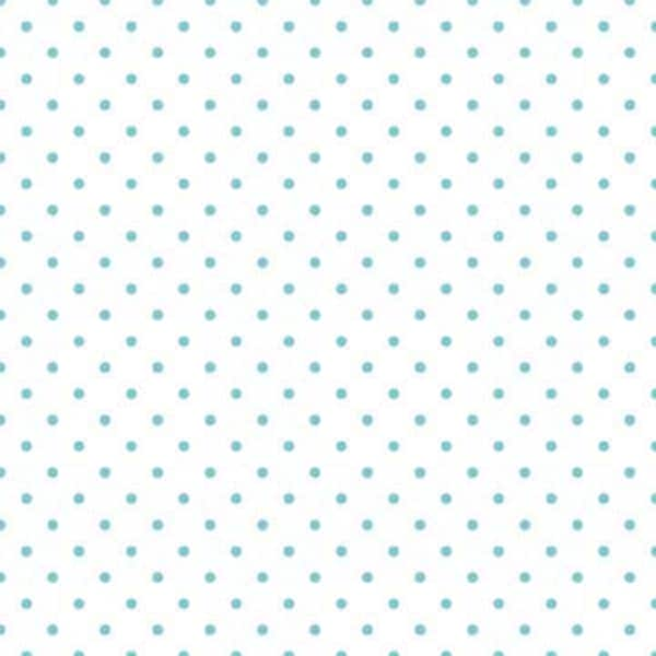 Aqua Swiss Dot on White by Riley Blake Designs