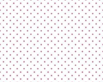 Hot Pink Swiss Dot on White by Riley Blake Designs