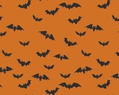 Bad to the Bone Orange Bats by My Mind's Eye for Riley Blake Designs