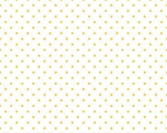 Yellow Swiss Dot on White by Riley Blake Designs