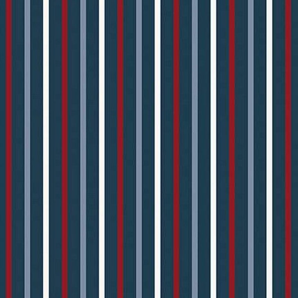 Red White and True Stripes in Navy by Dani Mogstad for Riley Blake Designs